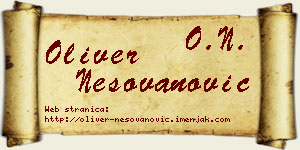 Oliver Nešovanović vizit kartica
